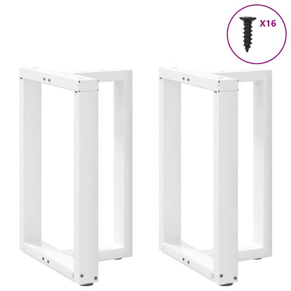 Esstischbeine T-Form 2 Stk. Weiß 50x35x(72-73) cm Stahl