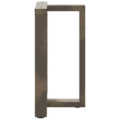 Esstischbeine T-Form 2 Stk. Naturstahl 50x35x(72-73) cm Stahl