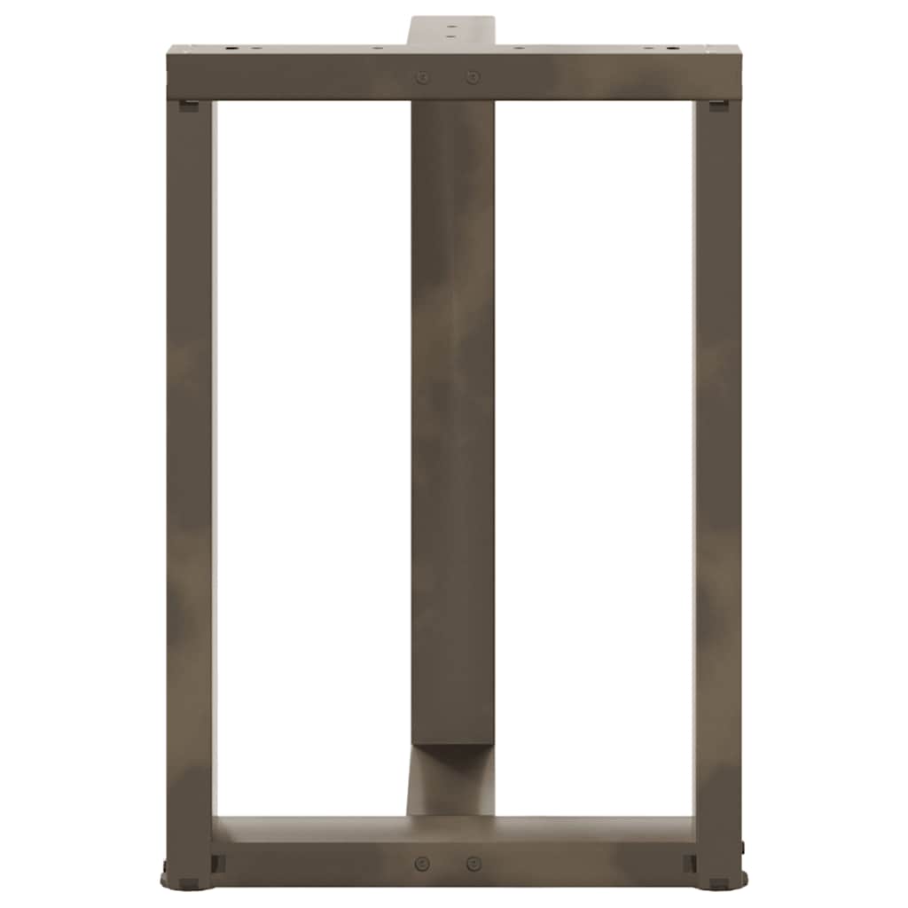 Esstischbeine T-Form 2 Stk. Naturstahl 60x35x(72-73) cm Stahl