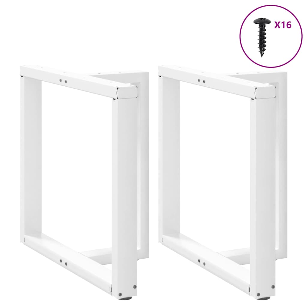 Esstischbeine T-Form 2 Stk. Weiß 80x35x(72-73) cm Stahl