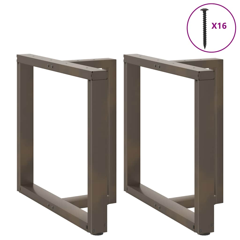 Esstischbeine T-Form 2 Stk. Naturstahl 80x35x(72-73) cm Stahl