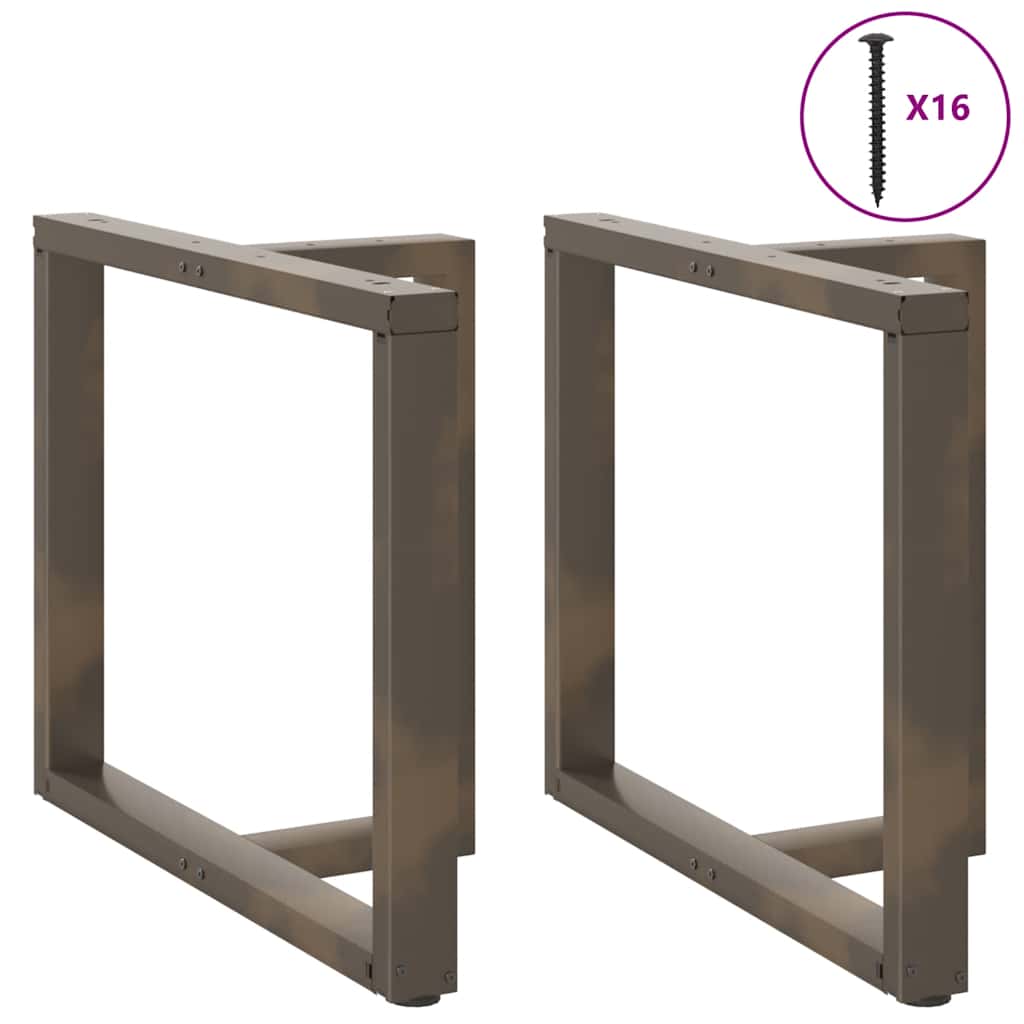 Esstischbeine T-Form 2 Stk. Naturstahl 90x35x(72-73) cm Stahl