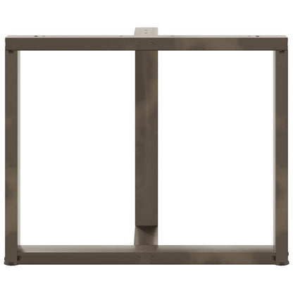Esstischbeine T-Form 2 Stk. Naturstahl 90x35x(72-73) cm Stahl
