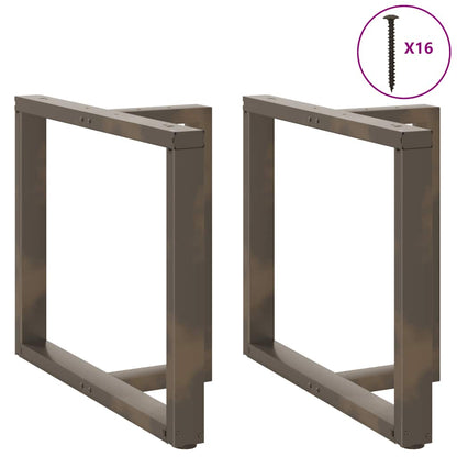 Esstischbeine T-Form 2 Stk. Naturstahl 100x35x(72-73) cm Stahl