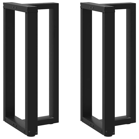 Bartischbeine T-Form 2 Stk. Schwarz 40x35x(90-91) cm Stahl