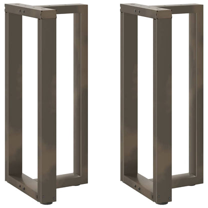 Bartischbeine T-Form 2 Stk. Naturstahl 40x35x(90-91) cm Stahl