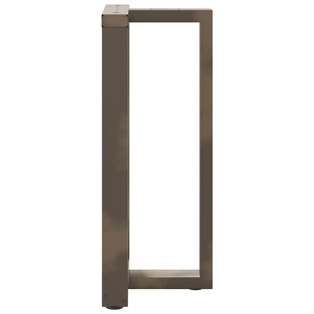 Bartischbeine T-Form 2 Stk. Naturstahl 40x35x(90-91) cm Stahl