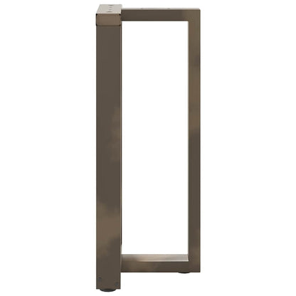 Bartischbeine T-Form 2 Stk. Naturstahl 40x35x(90-91) cm Stahl