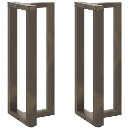 Bartischbeine T-Form 2 Stk. Naturstahl 50x35x(100-101) cm Stahl