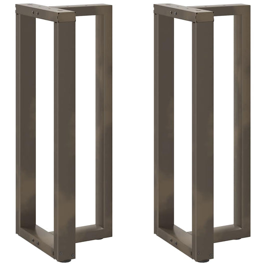 Bartischbeine T-Form 2 Stk. Naturstahl 50x35x(100-101) cm Stahl