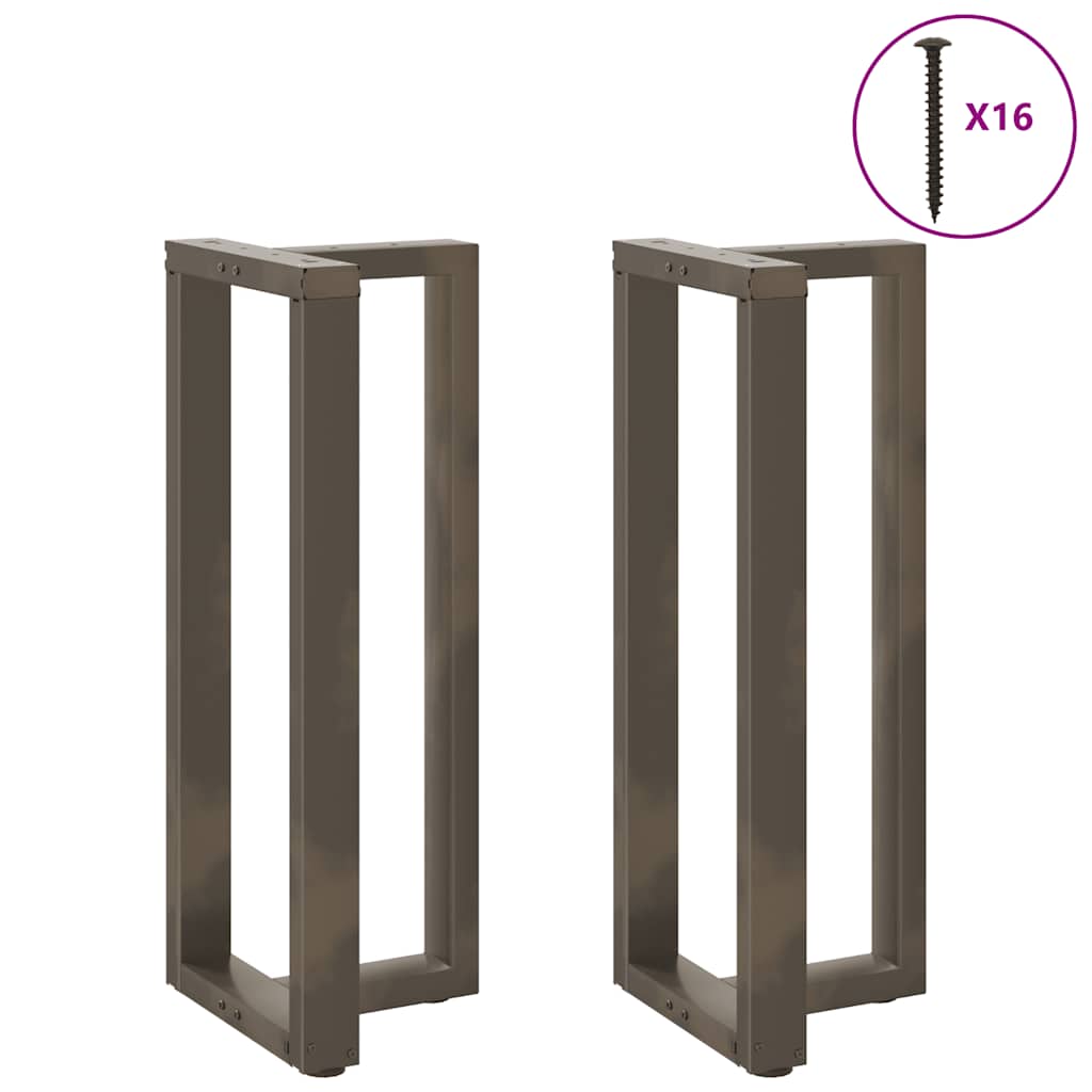 Bartischbeine T-Form 2 Stk. Naturstahl 50x35x(100-101) cm Stahl