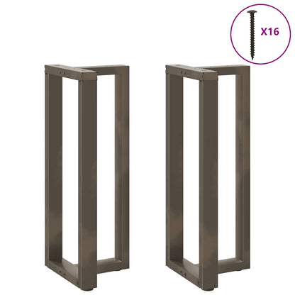 Bartischbeine T-Form 2 Stk. Naturstahl 50x35x(100-101) cm Stahl
