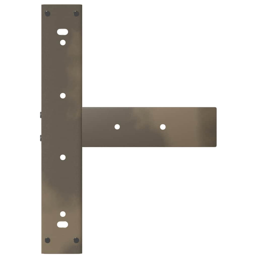 Bartischbeine T-Form 2 Stk. Naturstahl 50x35x(100-101) cm Stahl