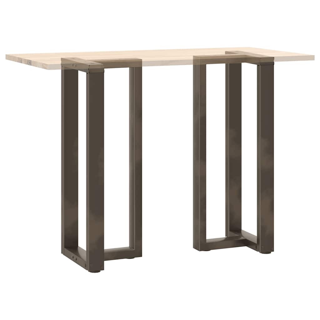Bartischbeine T-Form 2 Stk. Naturstahl 50x35x(100-101) cm Stahl