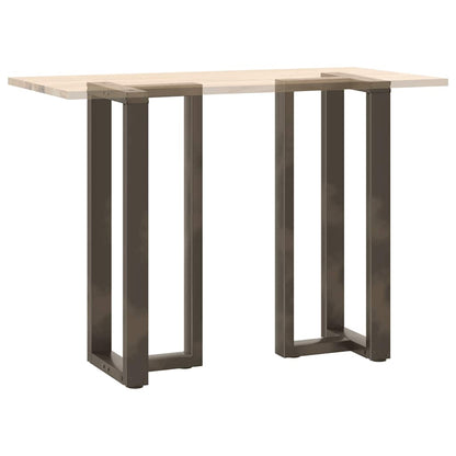Bartischbeine T-Form 2 Stk. Naturstahl 50x35x(100-101) cm Stahl