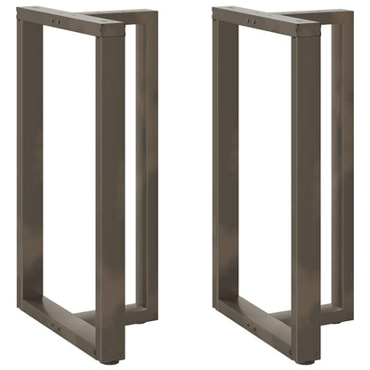 Bartischbeine T-Form 2 Stk. Naturstahl 60x35x(100-101) cm Stahl