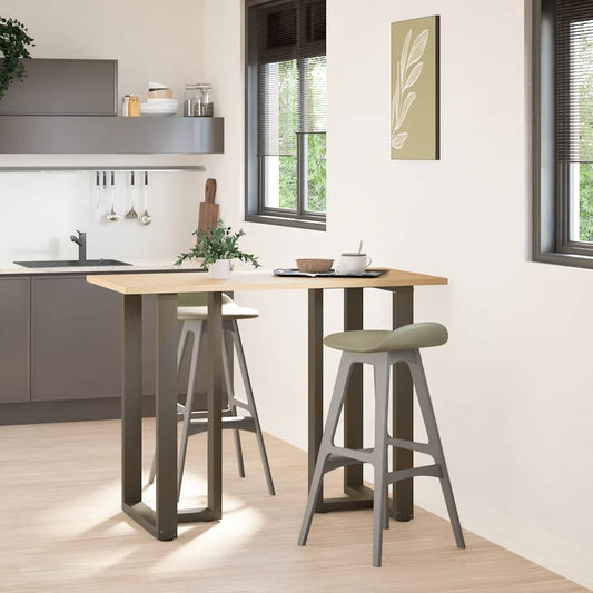 Bartischbeine T-Form 2 Stk. Naturstahl 60x35x(100-101) cm Stahl