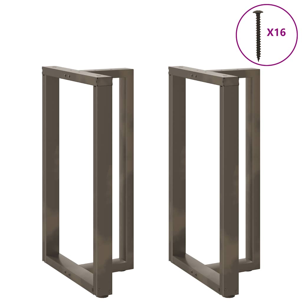 Bartischbeine T-Form 2 Stk. Naturstahl 60x35x(100-101) cm Stahl