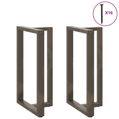 Bartischbeine T-Form 2 Stk. Naturstahl 60x35x(100-101) cm Stahl