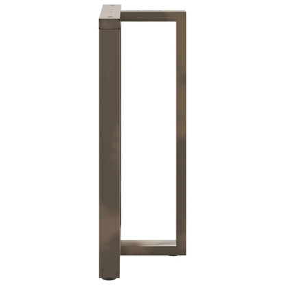 Bartischbeine T-Form 2 Stk. Naturstahl 60x35x(100-101) cm Stahl