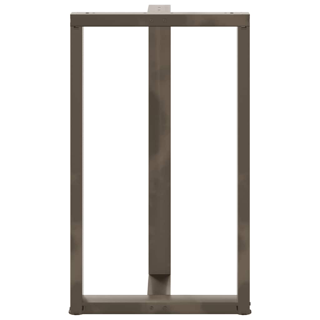 Bartischbeine T-Form 2 Stk. Naturstahl 60x35x(100-101) cm Stahl