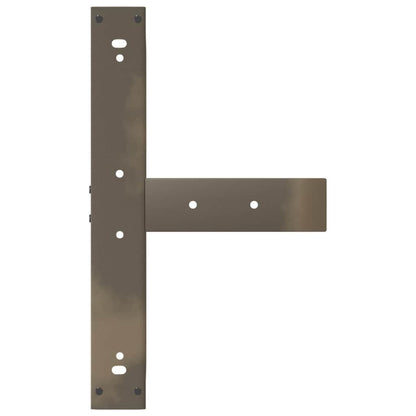 Bartischbeine T-Form 2 Stk. Naturstahl 60x35x(100-101) cm Stahl