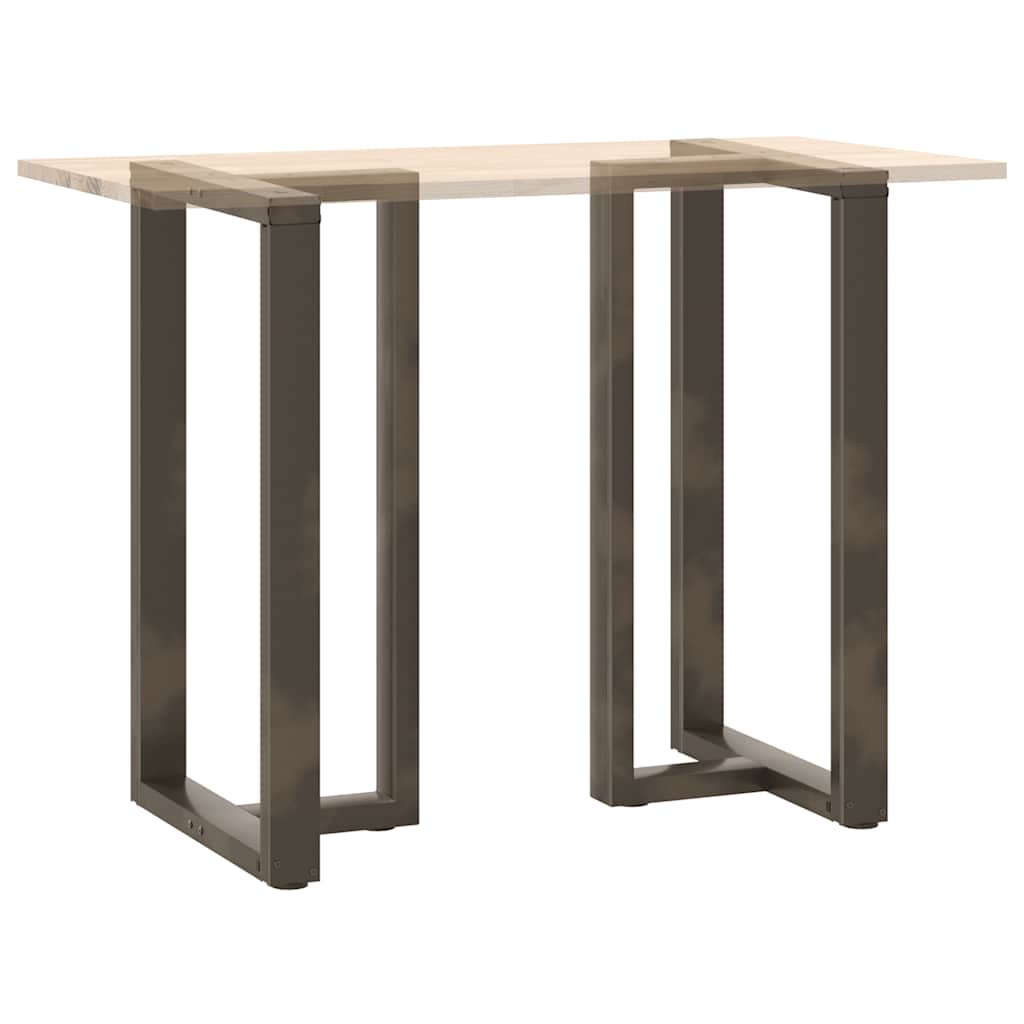 Bartischbeine T-Form 2 Stk. Naturstahl 60x35x(100-101) cm Stahl