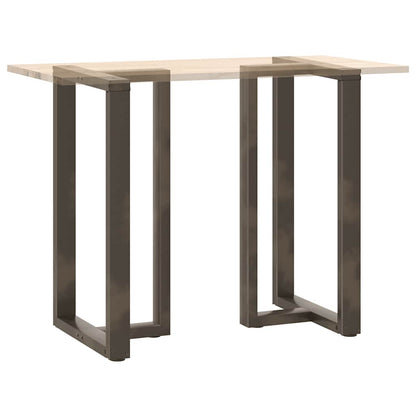 Bartischbeine T-Form 2 Stk. Naturstahl 60x35x(100-101) cm Stahl