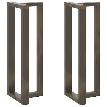 Bartischbeine T-Form 2 Stk. Naturstahl 40x35x(110-111) cm Stahl