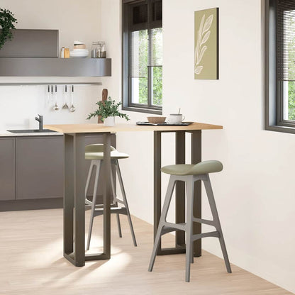 Bartischbeine T-Form 2 Stk. Naturstahl 40x35x(110-111) cm Stahl