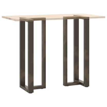Bartischbeine T-Form 2 Stk. Naturstahl 40x35x(110-111) cm Stahl