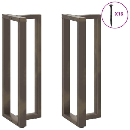 Bartischbeine T-Form 2 Stk. Naturstahl 50x35x(110-111) cm Stahl