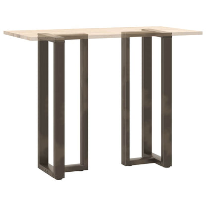 Bartischbeine T-Form 2 Stk. Naturstahl 50x35x(110-111) cm Stahl