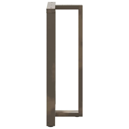 Bartischbeine T-Form 2 Stk. Naturstahl 60x35x(110-111) cm Stahl