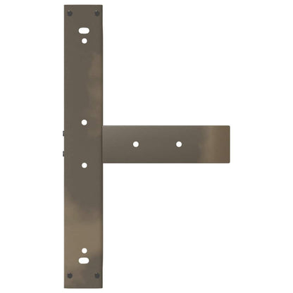 Bartischbeine T-Form 2 Stk. Naturstahl 60x35x(110-111) cm Stahl