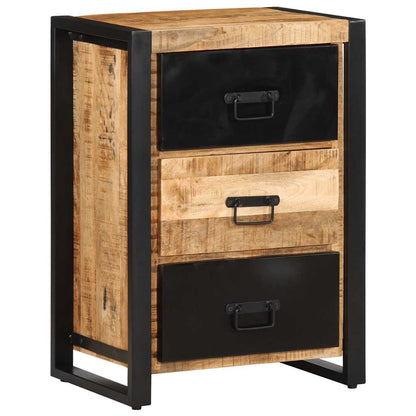 Skuffeskab 50x35x70 cm Groft massivt mangotræ