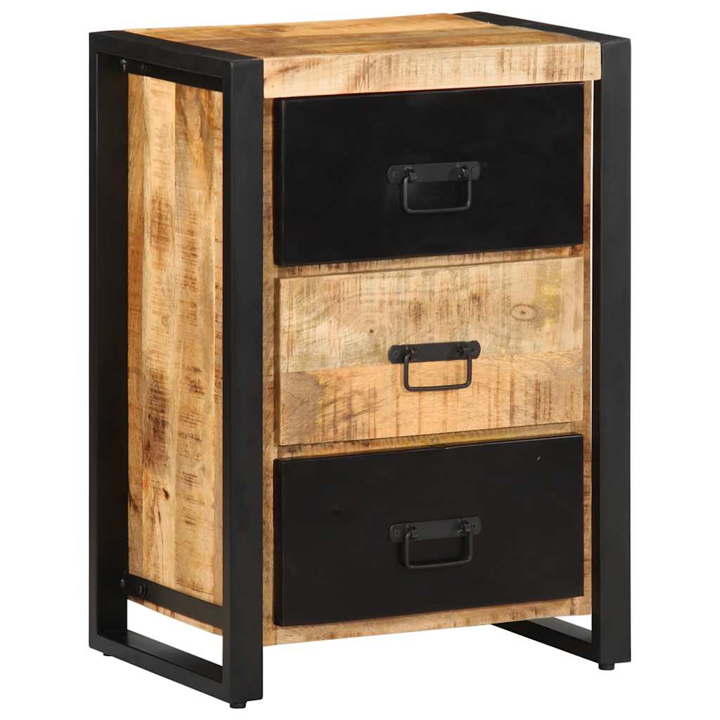 Skuffeskab 50x35x70 cm Groft massivt mangotræ