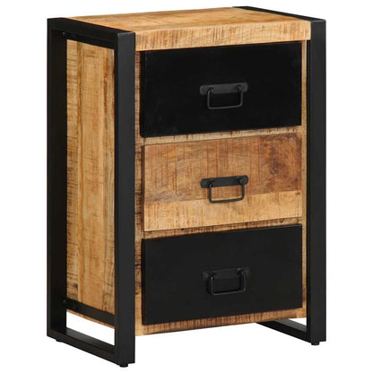 Skuffeskab 50x35x70 cm Groft massivt mangotræ