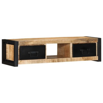 TV-Schrank 100x30x25 cm Raues Massivholz Mango