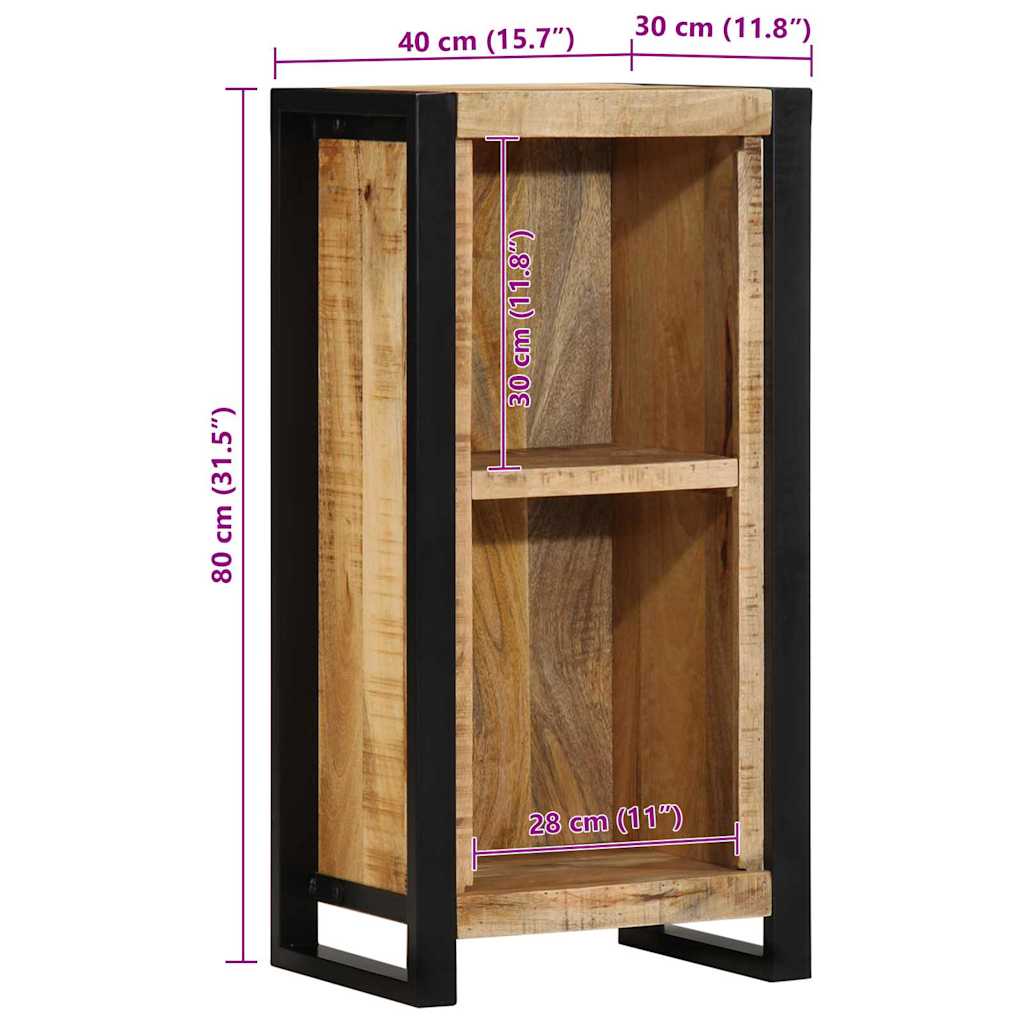 Nachttisch mit Regal Braun 40 x 30 x 80 cm Massivholz Mango