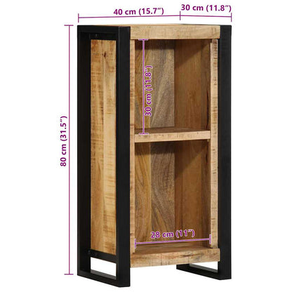 Nachttisch mit Regal Braun 40 x 30 x 80 cm Massivholz Mango