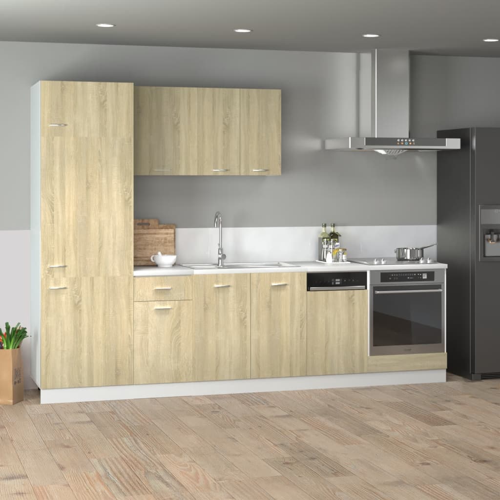 7-tlg. Küchenschrank-Set Lyon Sonoma-Eiche Holzwerkstoff