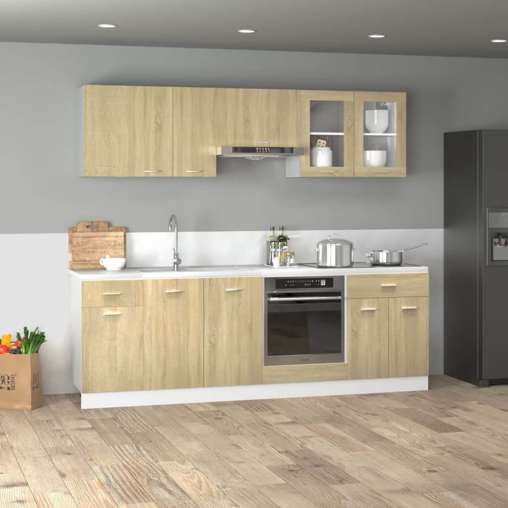 8-tlg. Küchenschrank-Set Lyon Sonoma-Eiche Holzwerkstoff