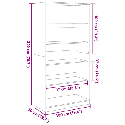 Kleiderschrank Sonoma-Eiche 100x50x200 cm Holzwerkstoff