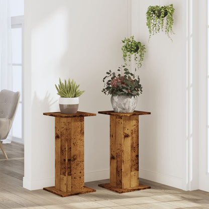 Pflanzenständer 2 Stk. Altholz-Optik 30x30x60 cm Holzwerkstoff