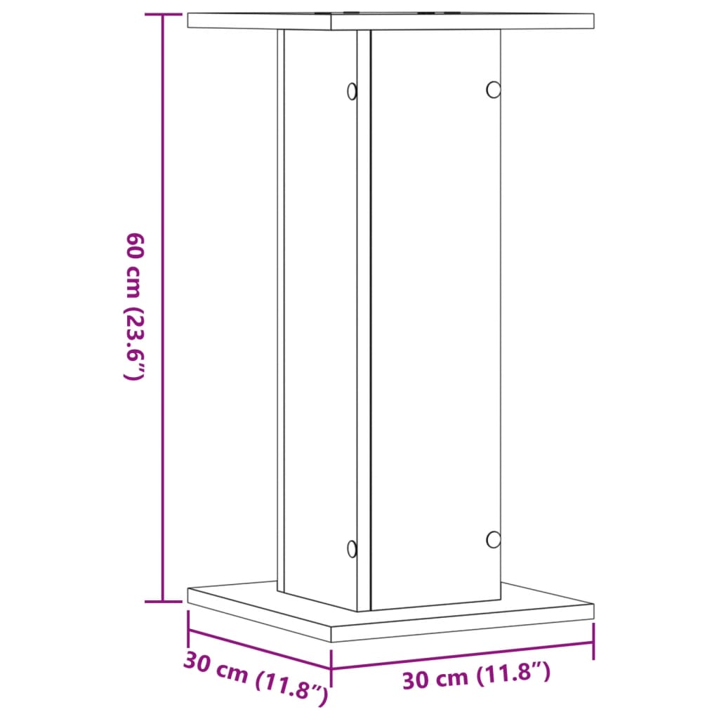 Pflanzenständer 2 Stk. Altholz-Optik 30x30x60 cm Holzwerkstoff