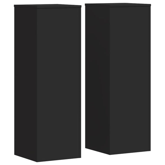 Pflanzenständer 2 Stk. Schwarz 33x33x100 cm Holzwerkstoff
