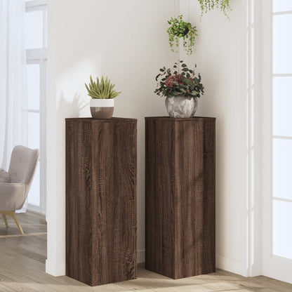 Pflanzenständer 2 Stk. Eichen-Optik 33x33x100 cm Holzwerkstoff