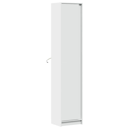 Highboard mit LED-Beleuchtung Weiß 41,5x32,5x200 cm