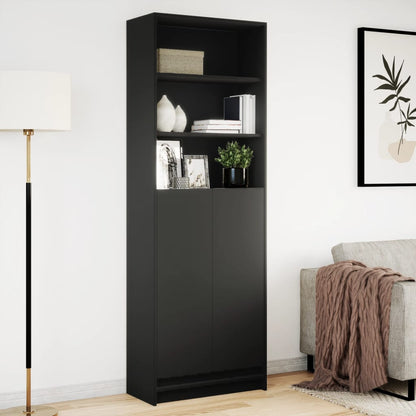 Highboard med LED-belysning Sort 69x32,5x200 cm